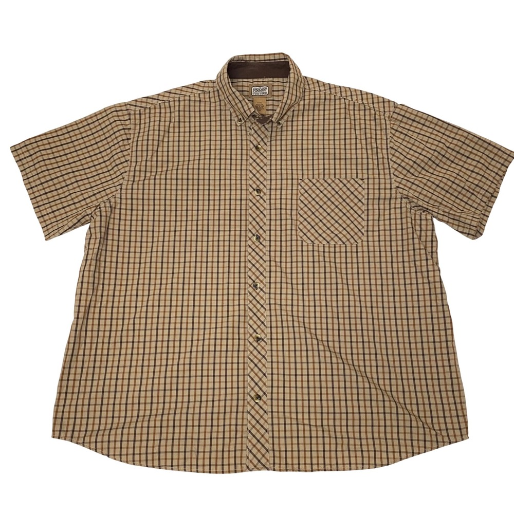 C.E. Schmidt Workwear Men's XXXL Plaid Button Front Short Sleeve Shirt 3XL